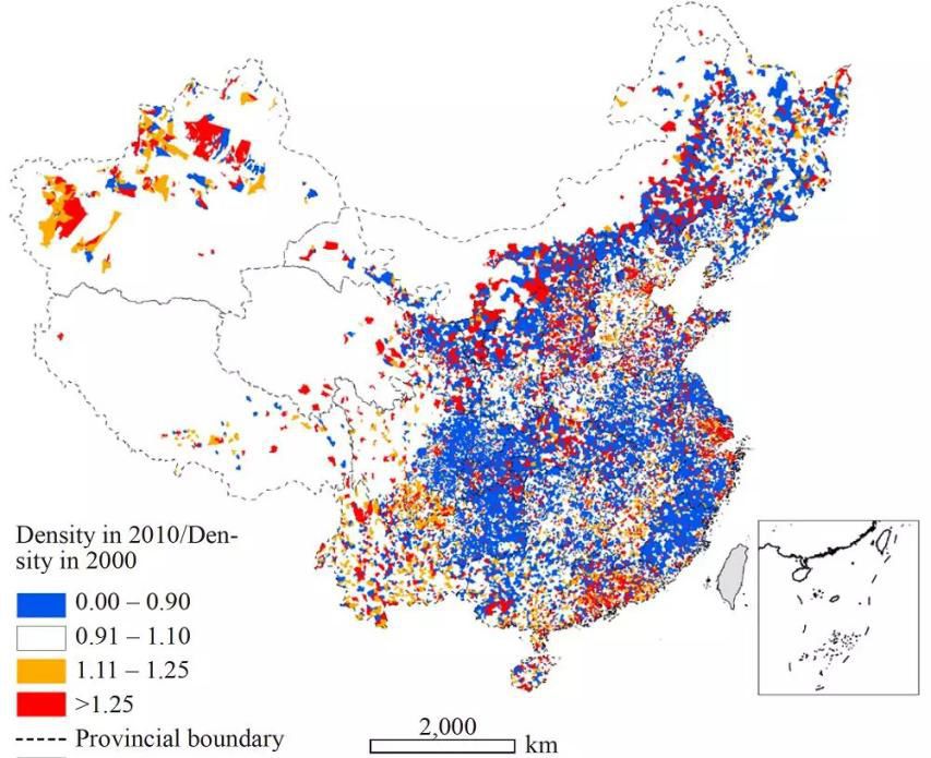 2000-2010年中国城市人口密度的变化.jpg