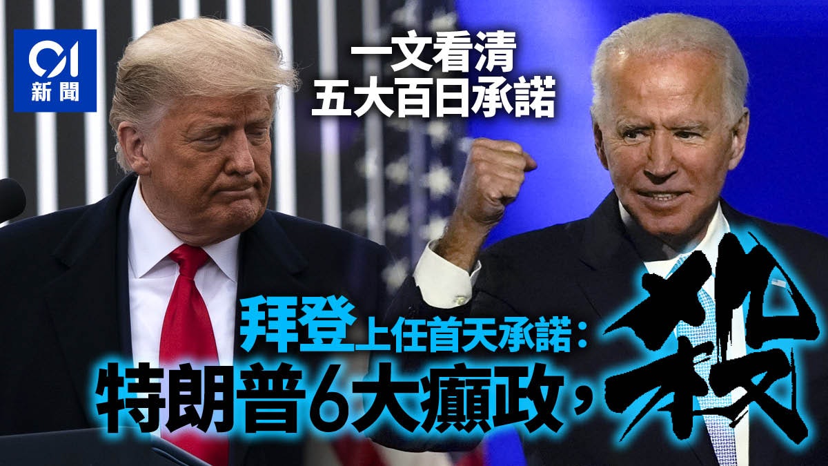拜登上任首天与百日承诺