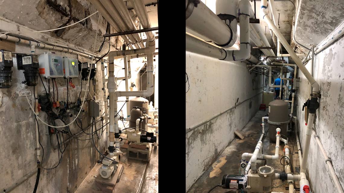 Two days before condo collapse, a pool contractor photographed this damage in garage