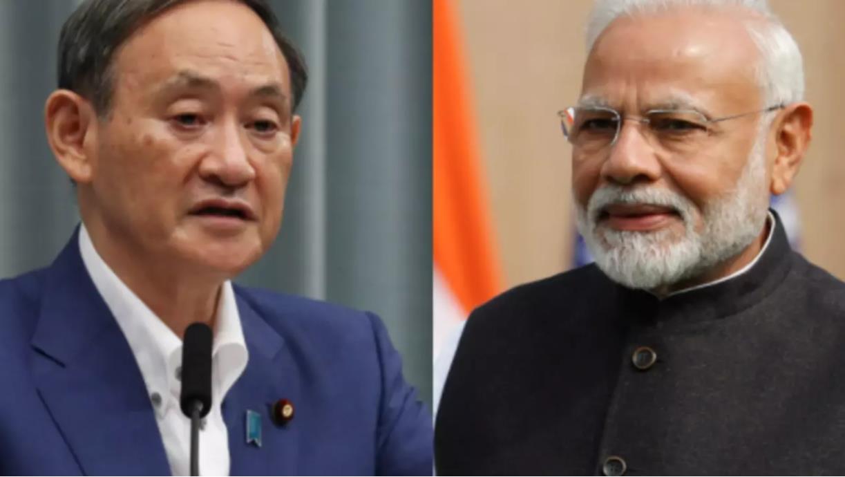 日本首相菅义伟与印度总理莫迪