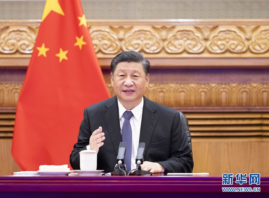 习近平在北京同法国总统马克龙、德国总理默克尔举行视频峰会