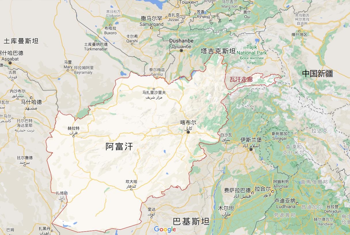 阿富汗与中国接壤的瓦汗走廊