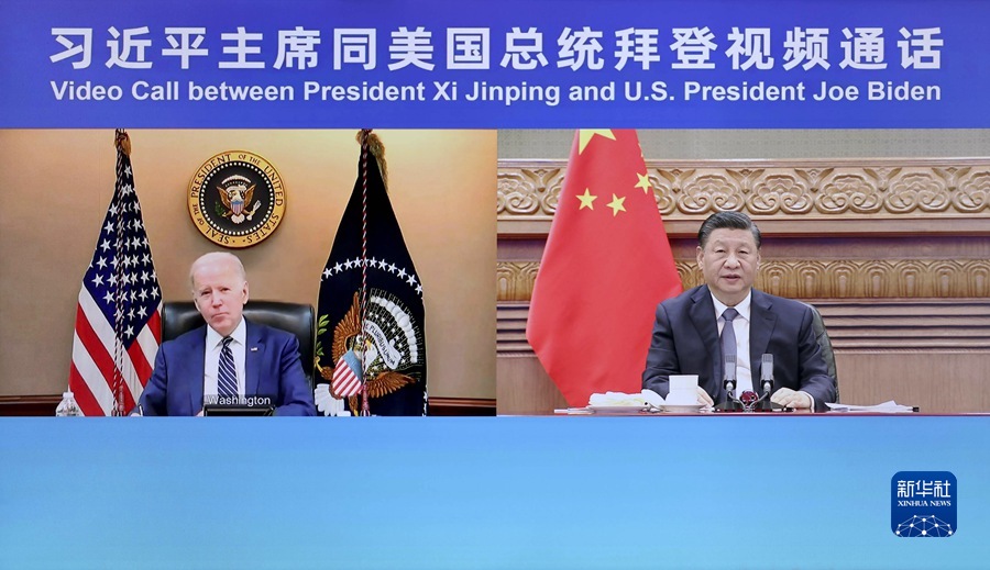国家主席习近平在北京应约同美国总统拜登视频通话