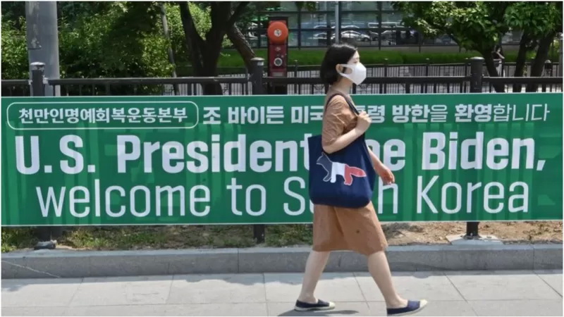 挂在美国驻韩国大使馆附近的横幅