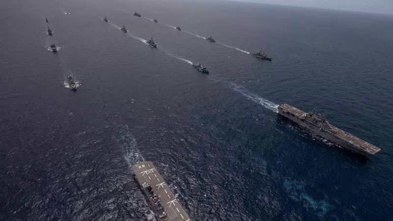 参与2020年环太平洋军演的多国舰艇