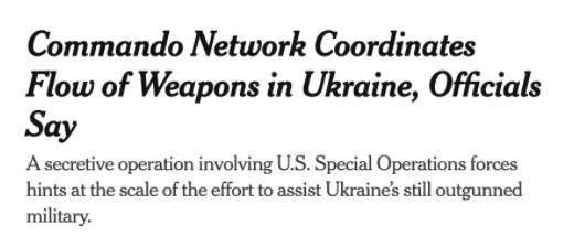 有报道称，西方秘密网络协调在乌武器运输