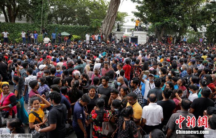 斯里兰卡大规模示威活动现场