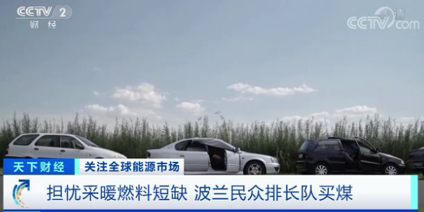 波兰民众排队买煤炭