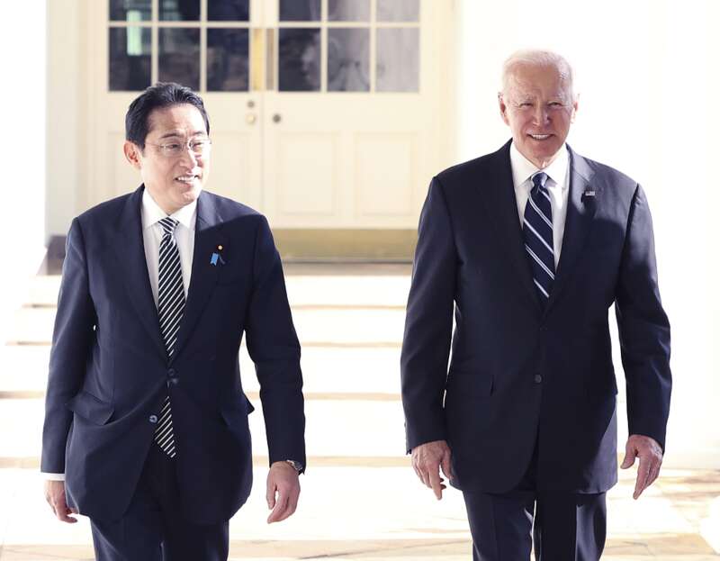 拜登和日本首相岸田文雄在华盛顿白宫举行会谈