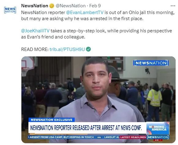 第一时间去报道这起火车脱轨事件的NewsNation记者被逮捕