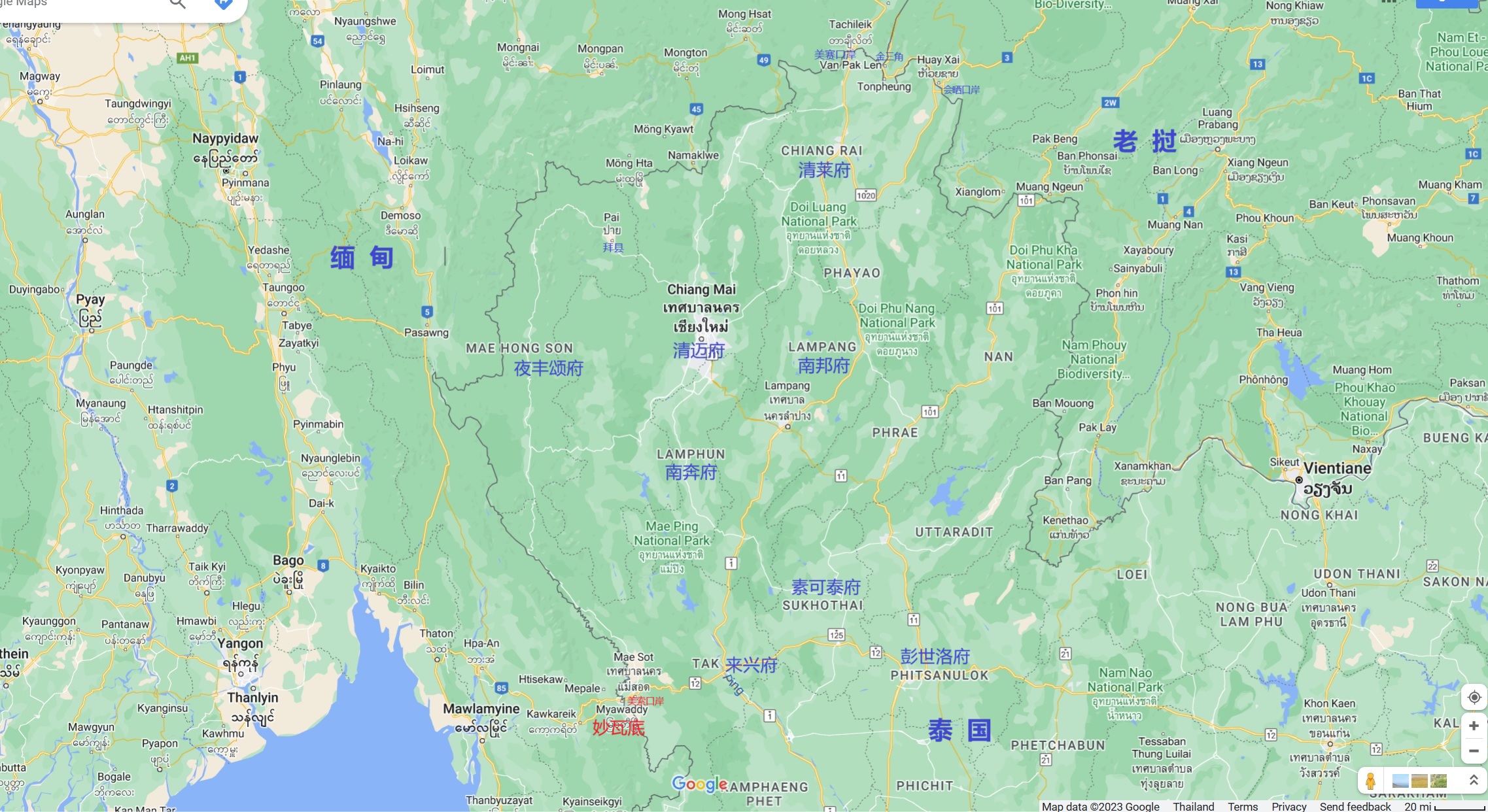 缅甸妙瓦底KK园区位置图
