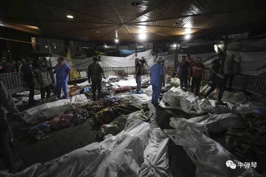 加沙的医院里，到处都是尸体