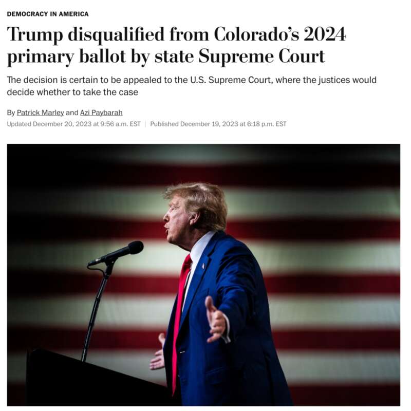 科罗拉多州最高法院做出了一项历史性的裁决，认定唐纳德·川普（Donald Trump）在2021年1月6日参与叛乱，禁 ...