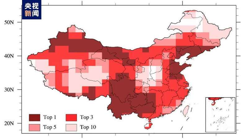 中国2023年平均温度