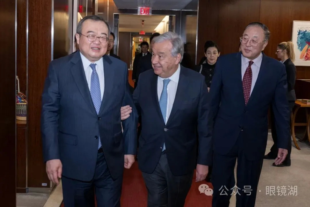 刘建超部长与古特雷斯